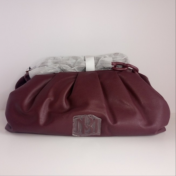 Badgley Mischka Burgundy Clutch Bag Plum NWT - Picture 2 of 9
